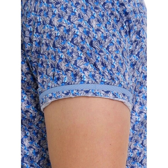 ROBERT GRAHAM Shirt Mens XXL Blue Button Up Short Sleeve Abstract WADE - Picture 3 of 13